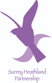 Surrey Heathland Partnership logo - purple Nightjar